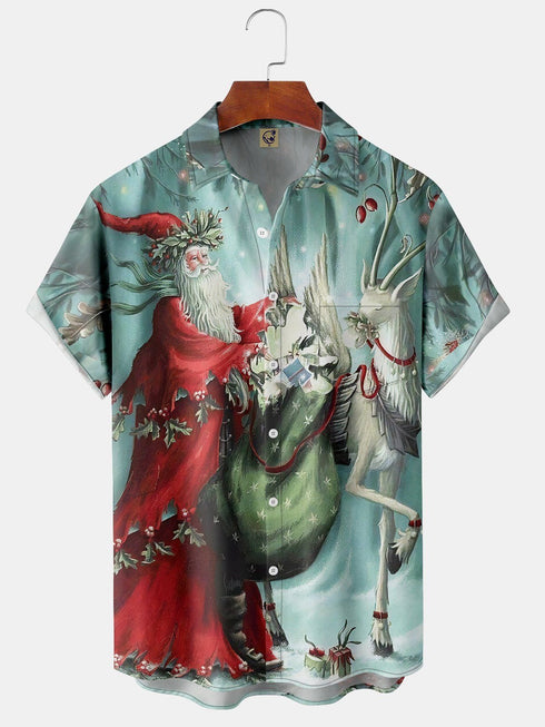 Men's Christmas Funny Graphic Short Sleeve Hawaiian Shirt